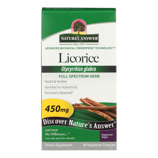 Nature s Answer - Licorice Root - 90 Vegetarian Capsulesidx HG0124032