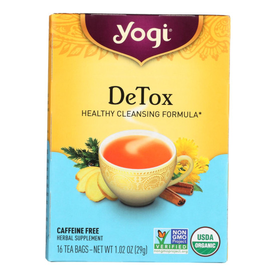 Yogi Detox Herbal Tea Caffeine Free - 16 Tea Bags - Case Of 6idx HG0355057