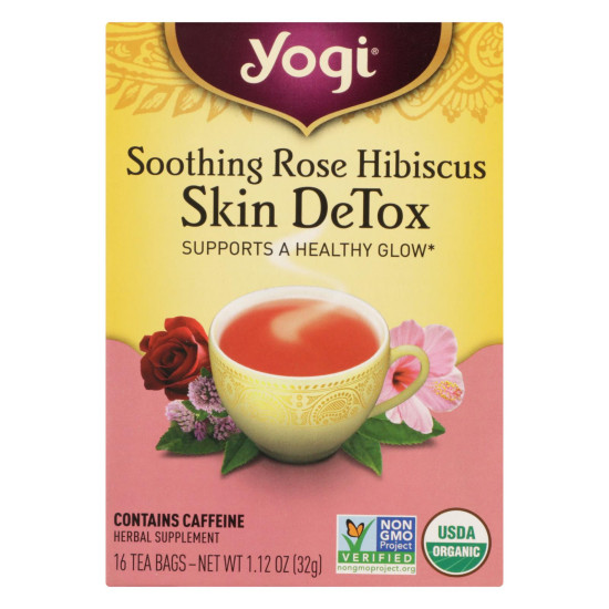 Yogi Tea - Organic - Soothing Rose Hibiscus Skin Detox - Case Of 6 - 16 Bagidx HG1967165